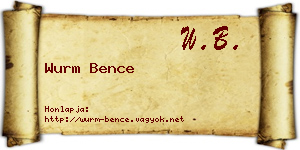 Wurm Bence névjegykártya
